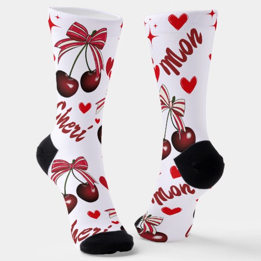 Ma Cheri Cherry grappig Premium Crew Sock Sokken (Gebogen)