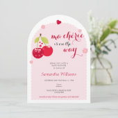 Ma Cherie Cherry Pink Coquette Girl Baby shower Kaart (Staand voorkant)