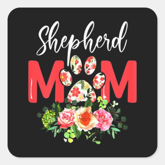 Ma Cute German Shepherd Vierkante Sticker (Voorkant)