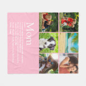 Ma Definition 6 Foto Collage Pink Fleece Deken (Voorkant (Horizontaal))