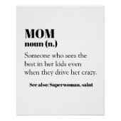 Ma Definition Word Noun Gift Moederdag Perfect Poster (Voorkant)