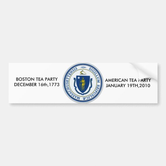 ma flag, AMERICAN TEA PARTYJANUARY 19.2010, B... Bumpersticker (Voorkant)