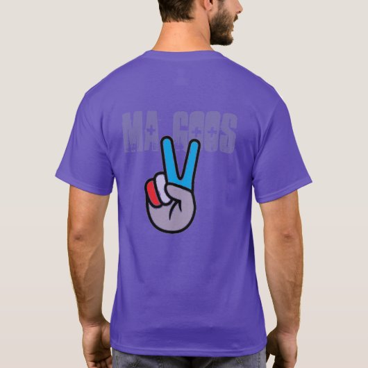 Ma Goos Paarse Peace and Love T-shirt (Achterkant)