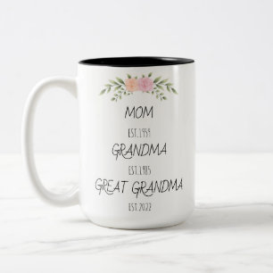 Ma Grootma Grootma Est Aangepast Jaar Tweekleurige Koffiemok