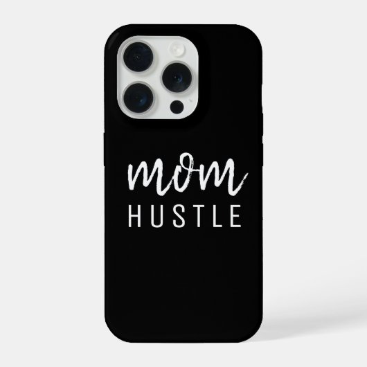 Ma Hustle | Modern Script Black Moederdag iPhone Hoesje (Achterkant)