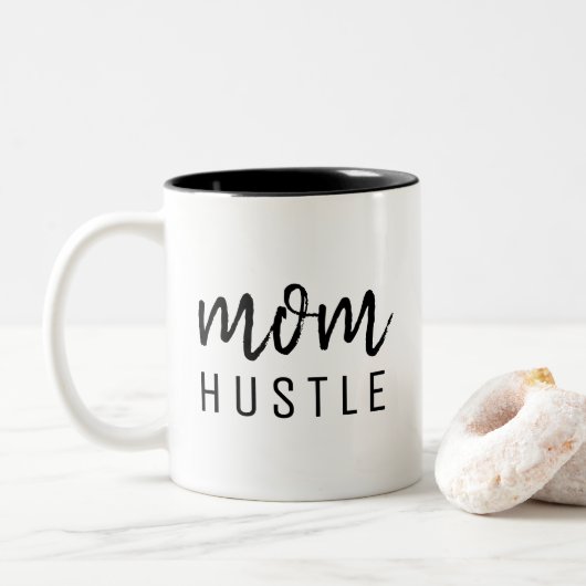 Ma Hustle | Modern Stijlvol Moederdag Tweekleurige Koffiemok (Met donut)