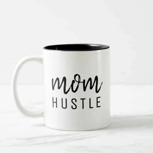 Ma Hustle | Modern Stijlvol Moederdag Tweekleurige Koffiemok (Links)