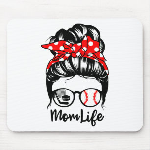 Ma Life Messy Bun Hair Funny Baseball Hockey mama Muismat