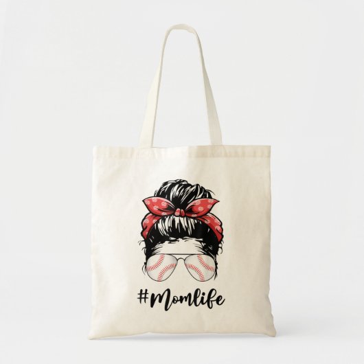 Ma Life Softball Baseball Moederdag Bun W Tote Bag (Voorkant)