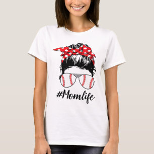 Ma Life Softball Baseball Momlife Moederdag T-shirt