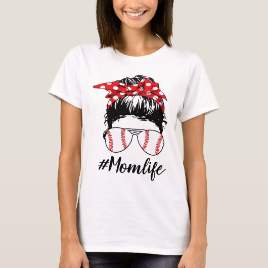 Ma Life Softball Baseball Momlife Moederdag T-shirt (Voorkant)