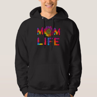 Ma Life Sunflower Tie Dye Hippie mamma Mothers D Hoodie