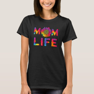 Ma Life Sunflower Tie Dye Hippie mamma Mothers D T-shirt