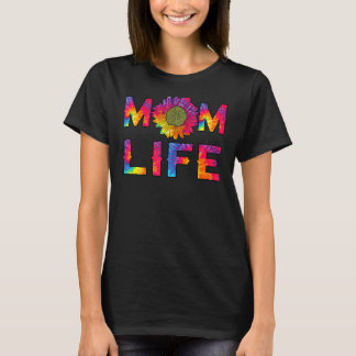 Ma Life Sunflower Tie Dye Hippie mamma Mothers D T-shirt