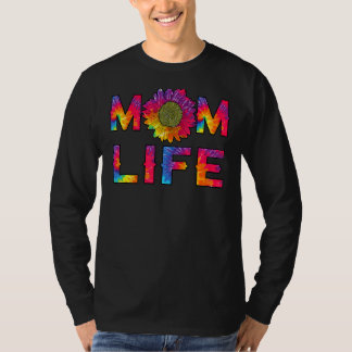 Ma Life Sunflower Tie Dye Hippie mamma Mothers D T-shirt