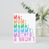 Ma mama mama moeder bruh Moederdag leuke liefde Briefkaart (Staand voorkant)