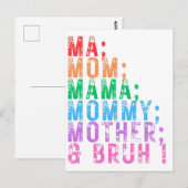 Ma mama mama moeder bruh Moederdag leuke liefde Briefkaart (Voorkant / Achterkant)