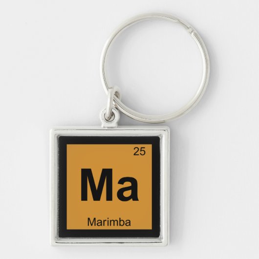 Ma - Marimba Music Chemistry Periodic Table Symbol Sleutelhanger (Voorkant)