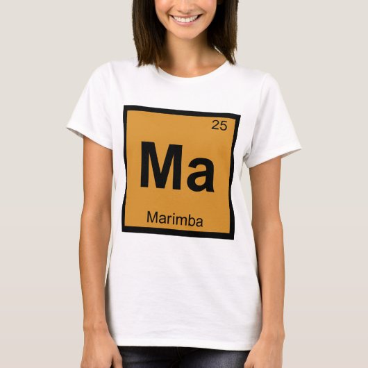 Ma - Marimba Music Chemistry Periodic Table Symbol T-shirt (Voorkant)