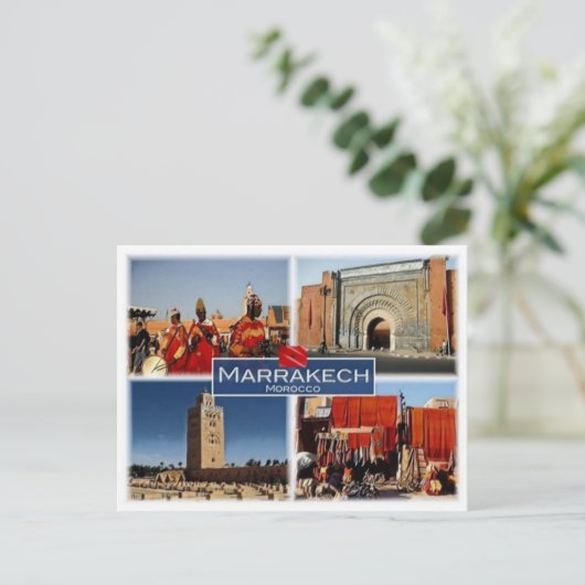 MA Marokko - Marrakech - Briefkaart (Staand voorkant)