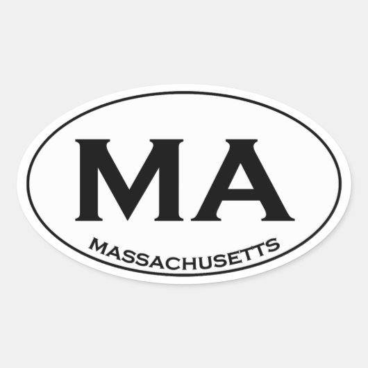 MA - Massachusetts USA Oval Logo Ovale Sticker (Voorkant)