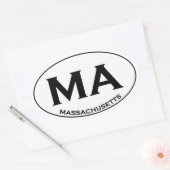 MA - Massachusetts USA Oval Logo Ovale Sticker (Envelop)