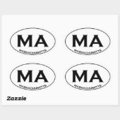 MA - Massachusetts USA Oval Logo Ovale Sticker (Vel)