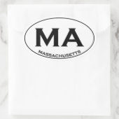 MA - Massachusetts USA Oval Logo Ovale Sticker (Tas)