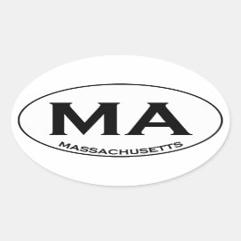 MA - Massachusetts USA Oval Logo Ovale Sticker