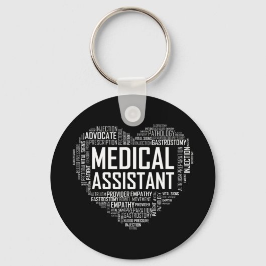 MA Medical Assistant Heart Love T Shirt Gift Clini Sleutelhanger (Voorkant)