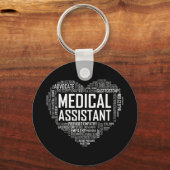 MA Medical Assistant Heart Love T Shirt Gift Clini Sleutelhanger (Voorkant)
