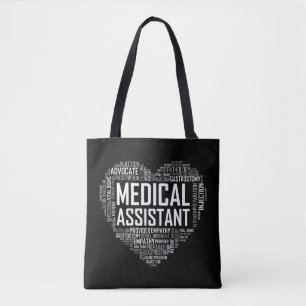 MA Medical Assistant Heart Love T Shirt Gift Clini Tote Bag