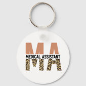 MA Medical Assistant Leopard Print Sleutelhanger (Voorkant)