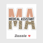 MA Medical Assistant Leopard Print Sticker (Vel)
