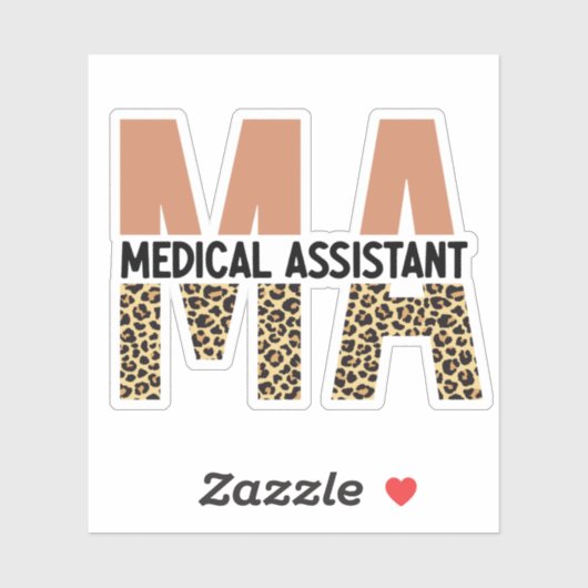MA Medical Assistant Leopard Print Sticker (Vel)