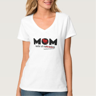 Ma Meester Van Multitasking Print Vrouwen V-Hals T-shirt