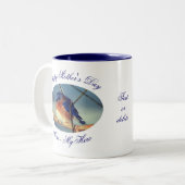 Ma My Hero Moederdag Bluebird Personalized Tweekleurige Koffiemok (Voorkant links)