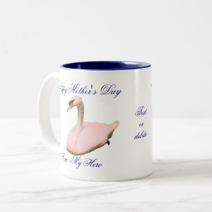 Ma My Hero Moederdag Swan gepersonaliseerd Tweekleurige Koffiemok