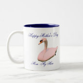 Ma My Hero Moederdag Swan gepersonaliseerd Tweekleurige Koffiemok (Links)