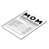 Ma Nutritional Facts Notitieboek (Linkerzijde)