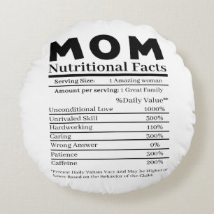 Ma Nutritional Facts Rond Kussen
