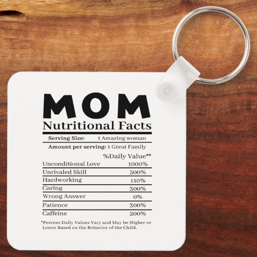 Ma Nutritional Facts Sleutelhanger (Achterkant)