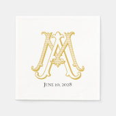 MA of AM monogram cocktailservetten Servet (Voorkant)
