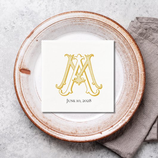 MA of AM monogram cocktailservetten Servet