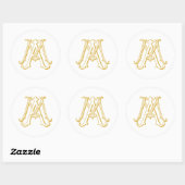 MA of AM Monogram sticker in goud (Vel)