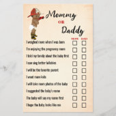 Ma Of Papa AA Brandweerman Baby shower Game Kaart (Voorkant)