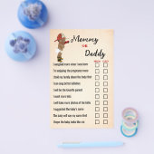 Ma Of Papa AA Brandweerman Baby shower Game Kaart (Enkel)