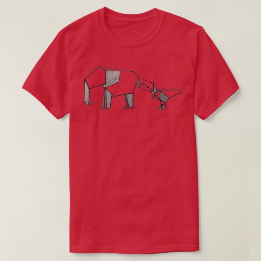 Ma-olifant en baby TRex T-shirt (Design voorkant)