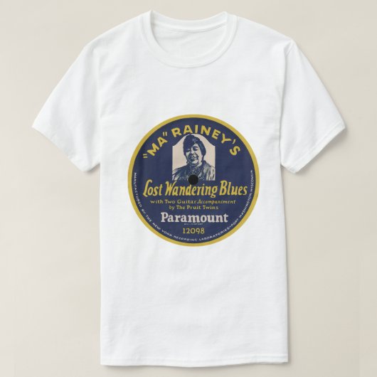 Ma Rainey's "Lost Wander Blues" PARAMOUNT T-shirt (Design voorkant)