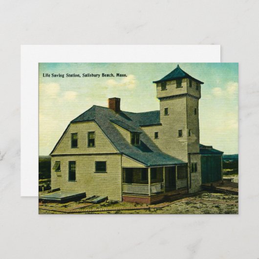 MA Salisbury Beach Life Saving Station Briefkaart (Voorkant / Achterkant)